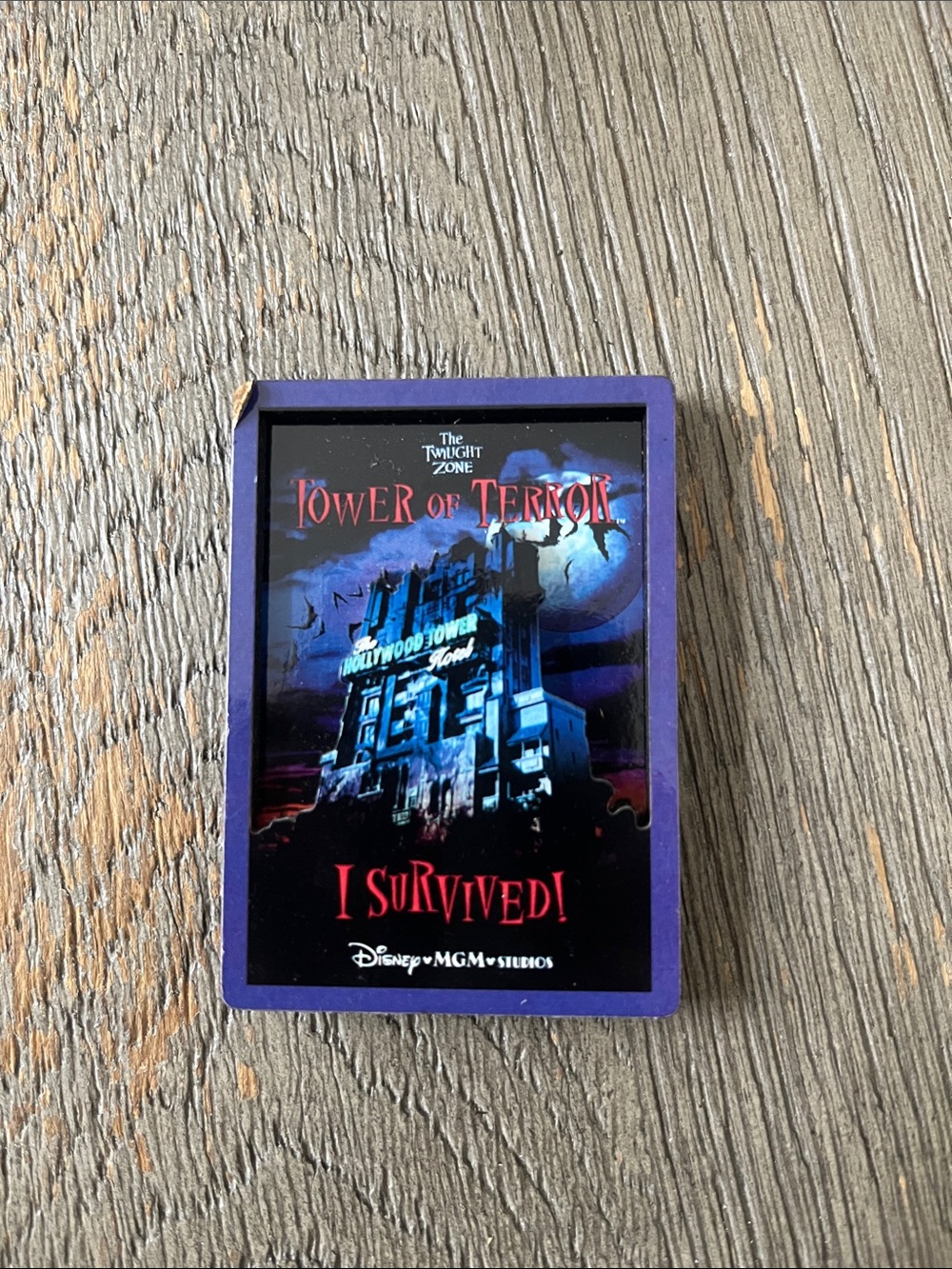 Disney Tower of Terror Collectible Magnet - Purple Frame, Red Text
